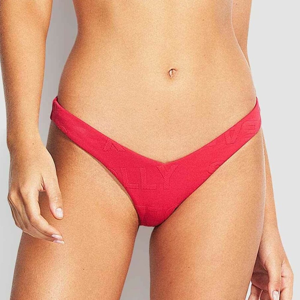 NWT Seafolly Your Type V High Cut Rio Bikini Pant in Persian Pink
